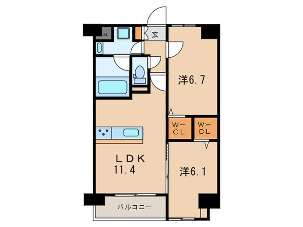 ネクステージ三萩野の物件間取画像